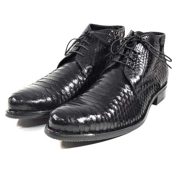 BALDININI ?? MEN\'S BLACK REAL PYTHON LEATHER COMFORT WINTER BOOTIE main image 7